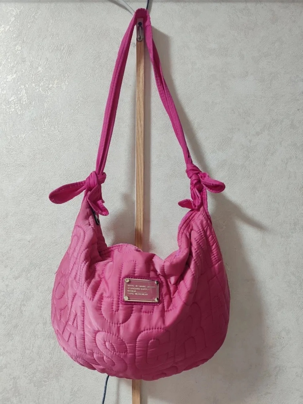 Marc Jacobs Hot Pink Monogram Nylon Crossbody & Shoulder Bag